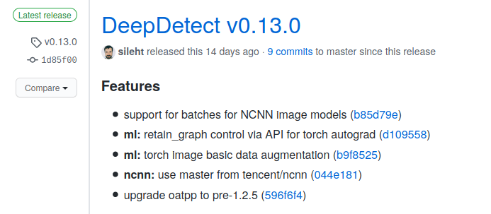DeepDetect v0.13.0