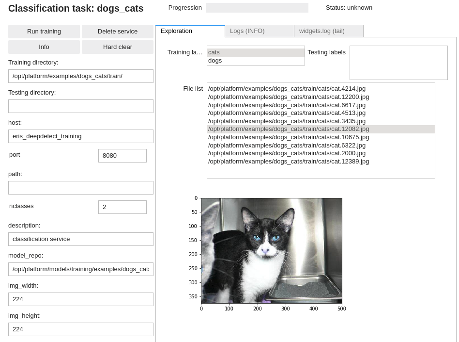 Image classification data check in DD platform Jupyter UI