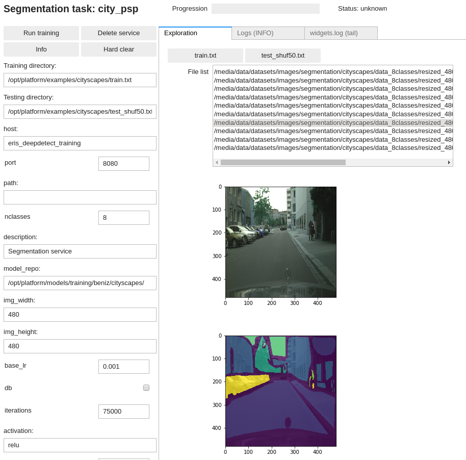 Image segmentation data check in DD platform Jupyter UI