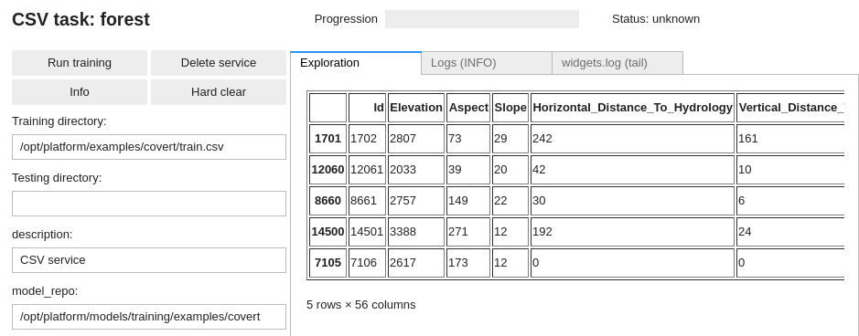 CSV data review in DD platform Jupyter UI