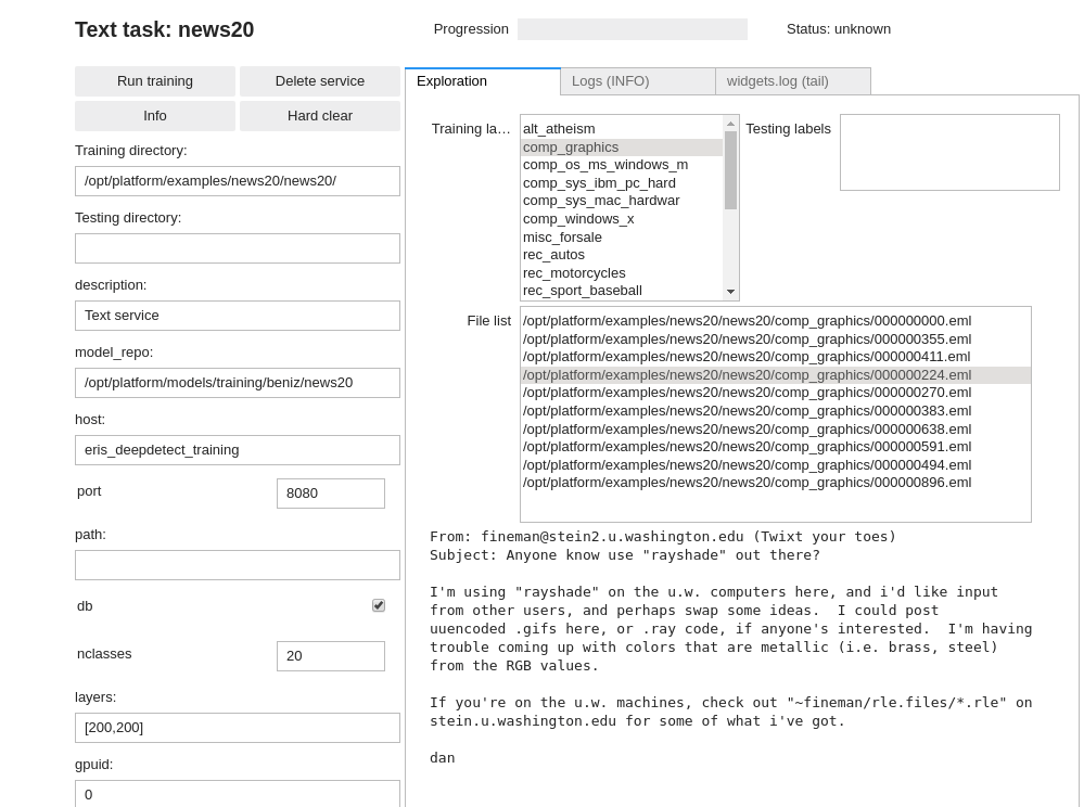 Textual data check in DD platform Jupyter UI